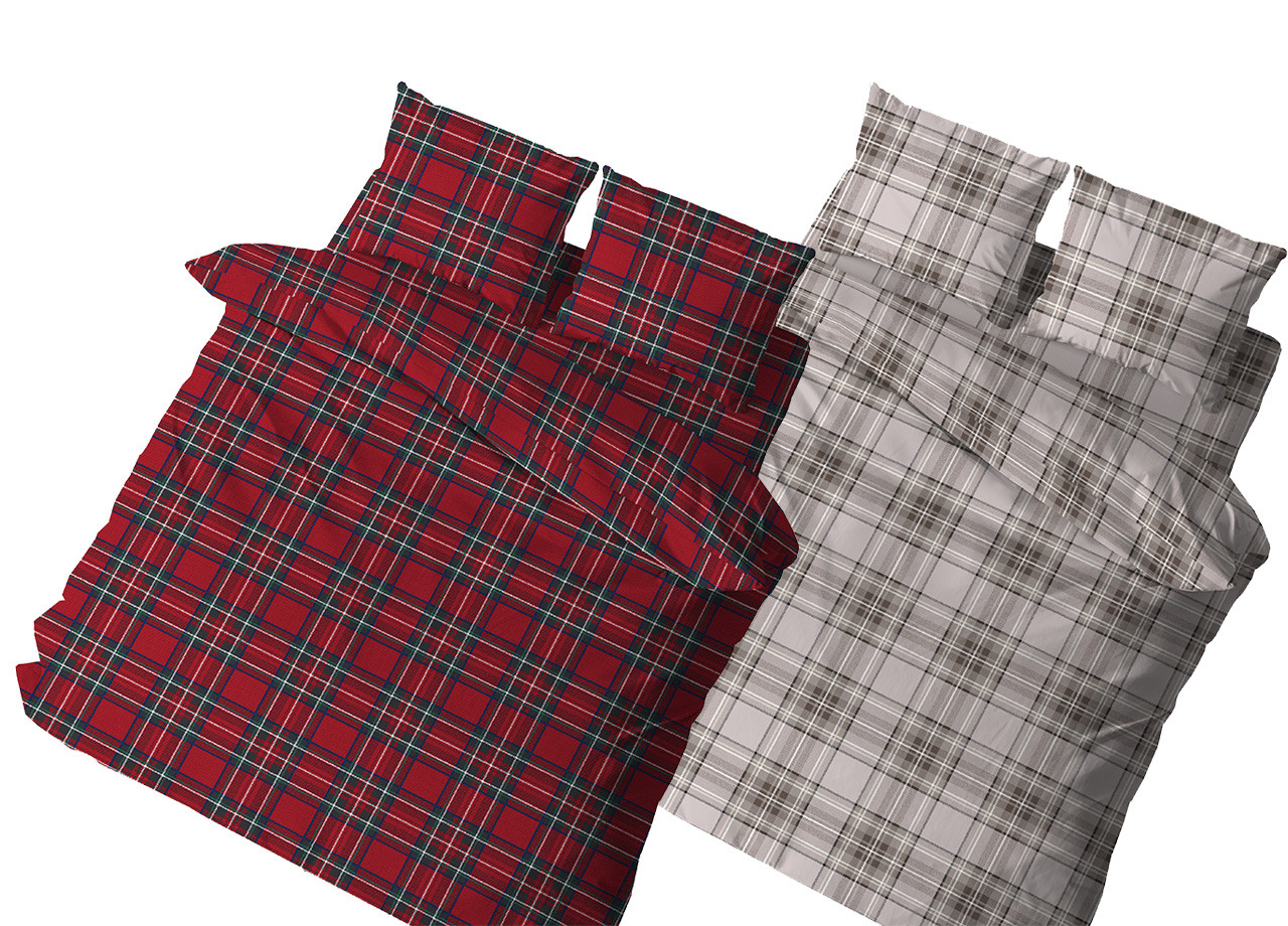 Copritrapunta Con Bottoni Sacco Per Trapunte In Puro Cotone Modello Kilt