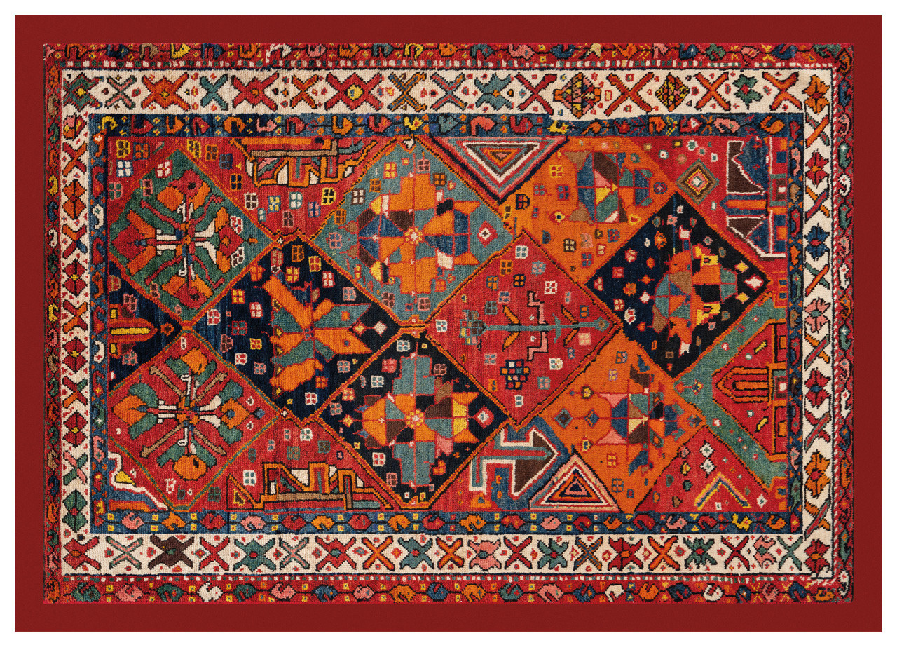 Tappeto Living da Salotto Camera Antiscivolo Emozioni Oriente Bakhtiari Arancio