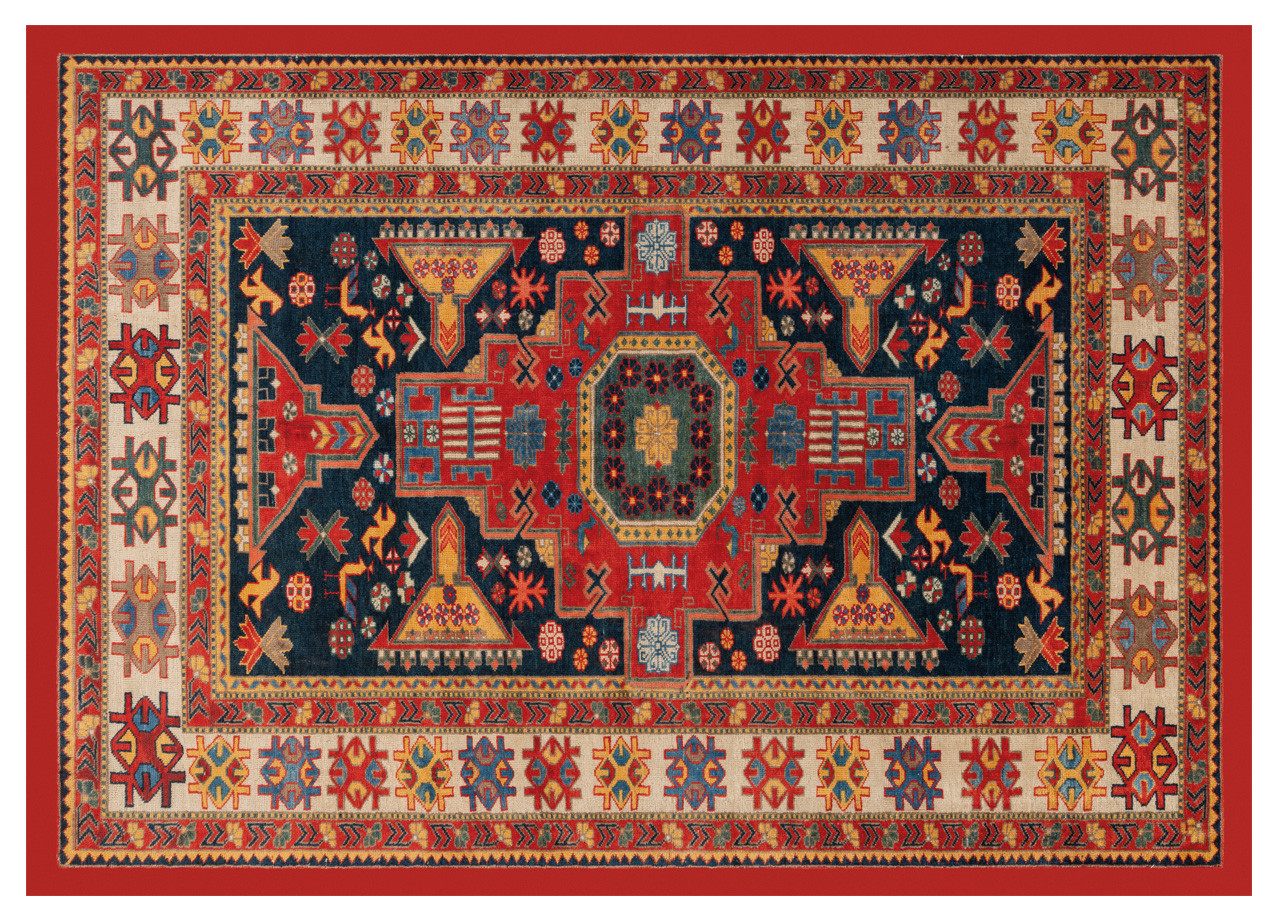 Tappeto Living da Salotto Camera Antiscivolo Emozioni D'Oriente Shirvan Arancio