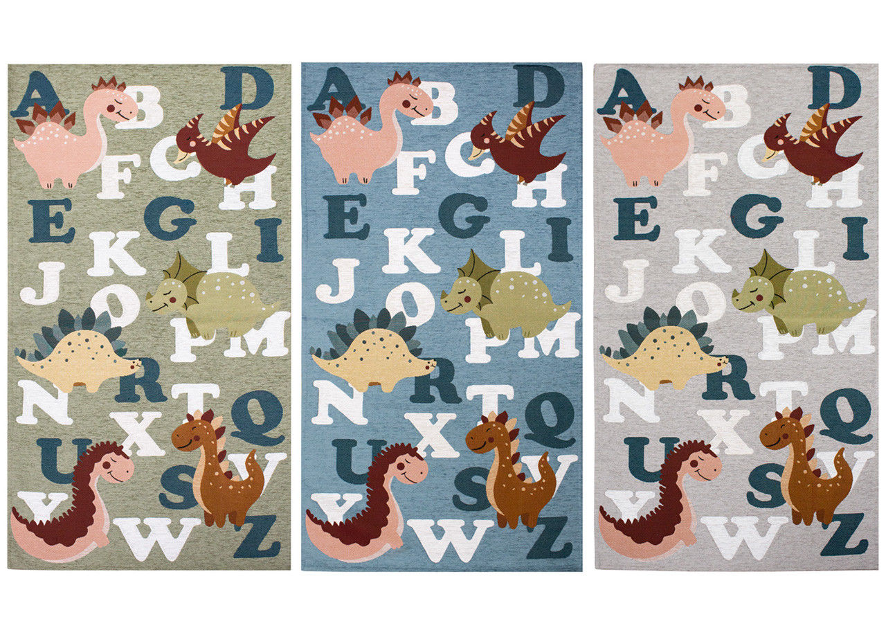 Tappeto Cameretta Per Bambini Antiscivolo Fantasia Dinosauri