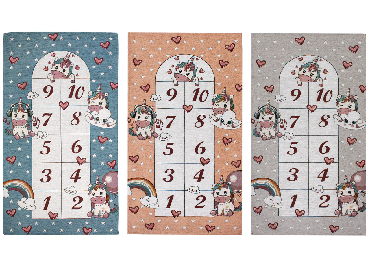 Tappeto Cameretta Per Bambini Antiscivolo Fantasia Unicorni