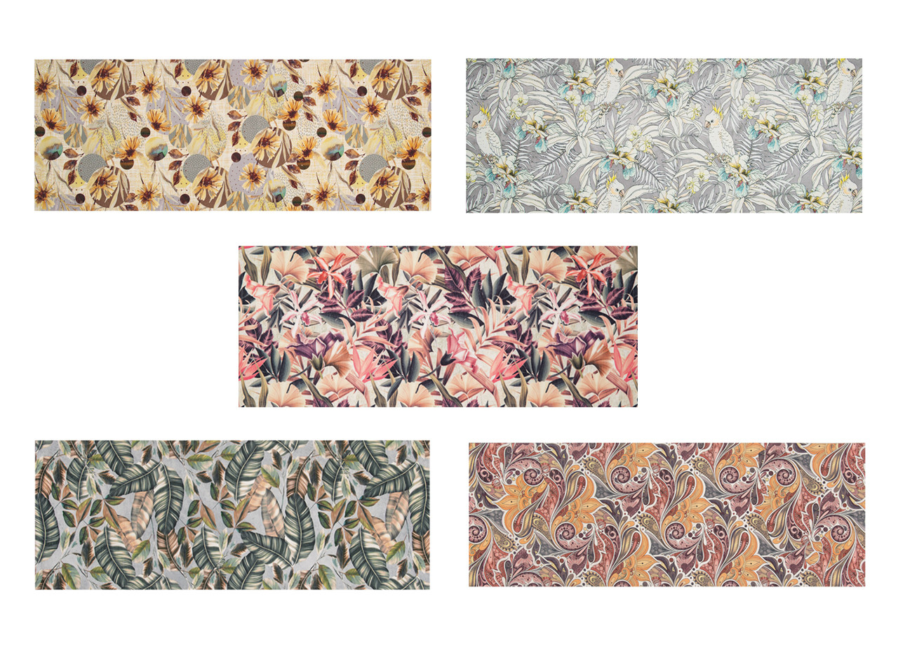 Tappeto Corsia Cucina Anti Scivolamento Stampa Digitale Emozioni Fantasie Fiori Astratti