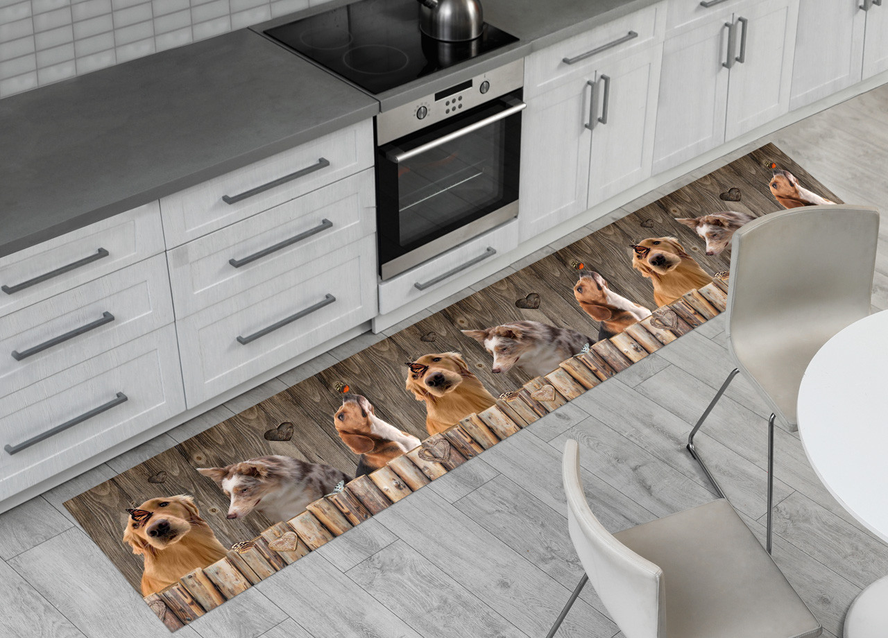 Tappeto Runner Cucina Antiscivolo Passatoia Fantasia Dog Papillow