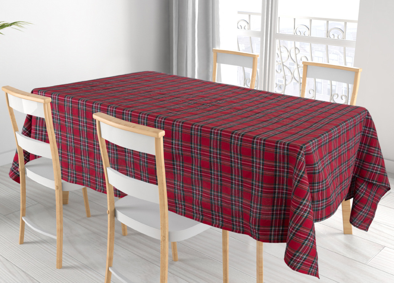 Tovaglia Made In Italy Tinto In Filo Tartan Lurex Varie Misure 