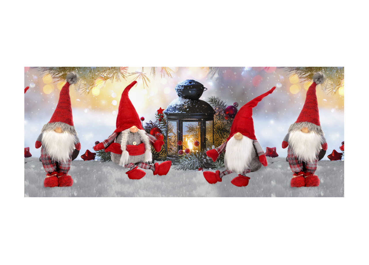 Tappeto Xmas Runner Natale Cucina Antiscivolo Passatoia Elfo Rosso Lanterna