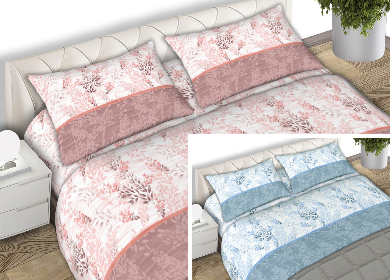 Set Completo Lenzuola In Puro Cotone Laura Modello C.N. Made In Italy