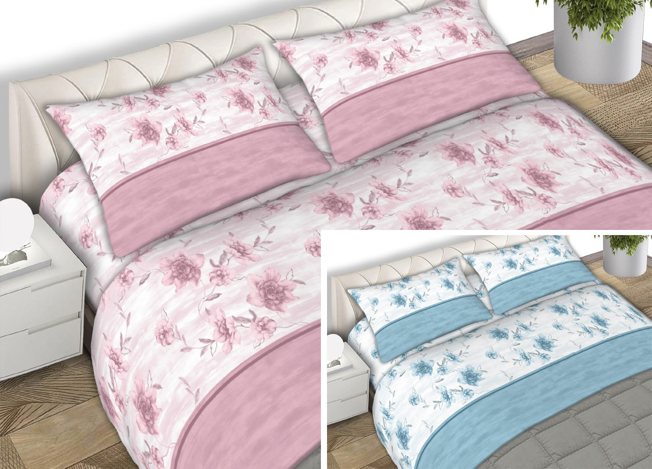 Set Completo Lenzuola In Puro Cotone Gaia Modello C.N. Made In Italy