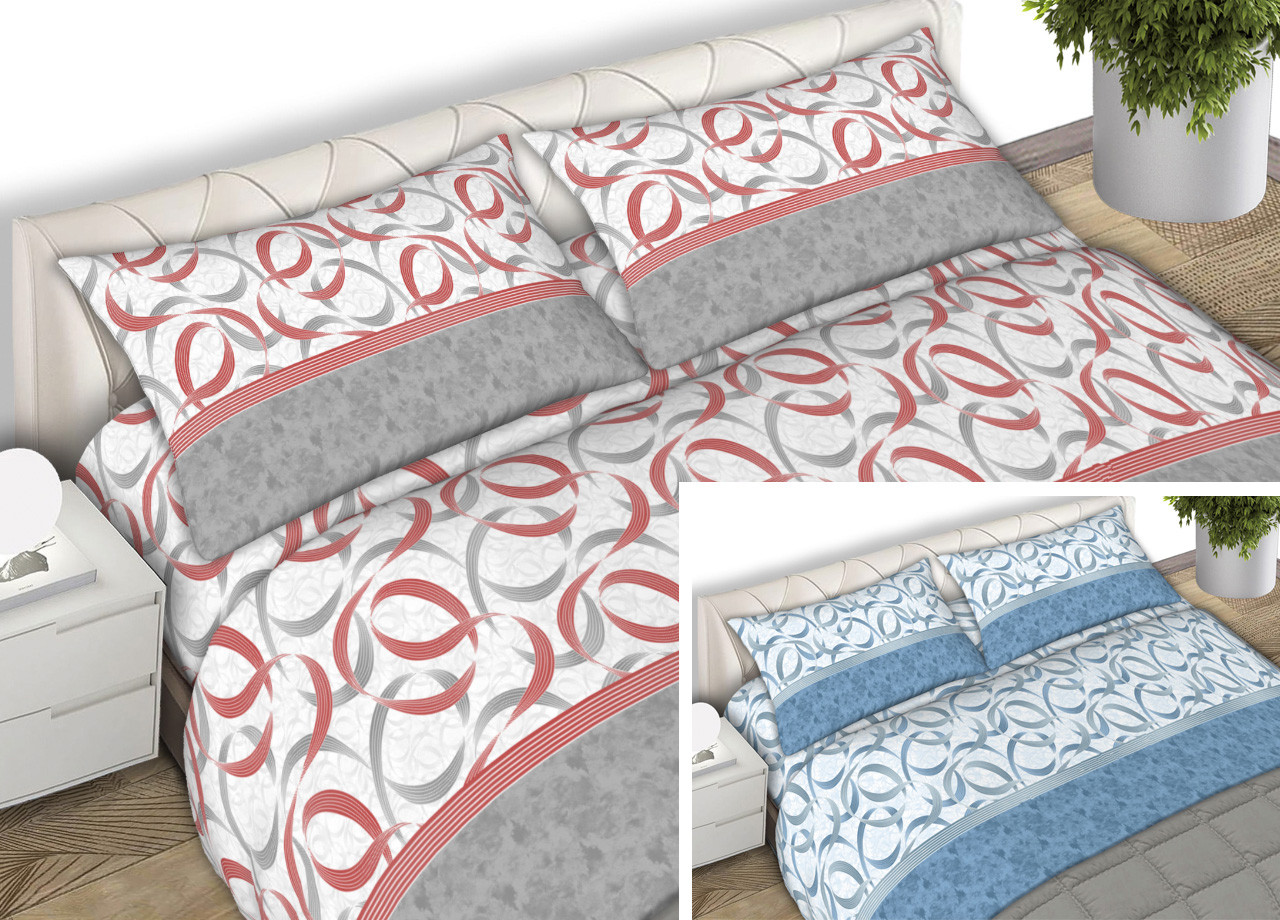 Set Completo Lenzuola In Puro Cotone Intreccio Modello C.N. Made In Italy
