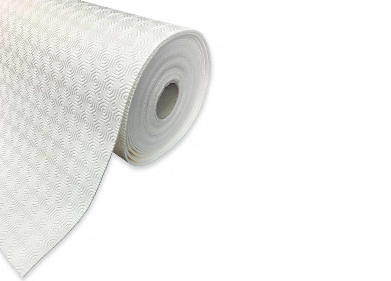 Mollettone Gommato al Taglio Antiscivolo Colore Bianco