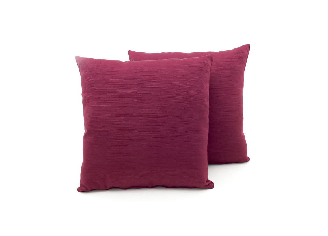 Coppia Cuscini Arredo Decorativi Tessuto Ottoman In Tinta Unita Bordeaux 06