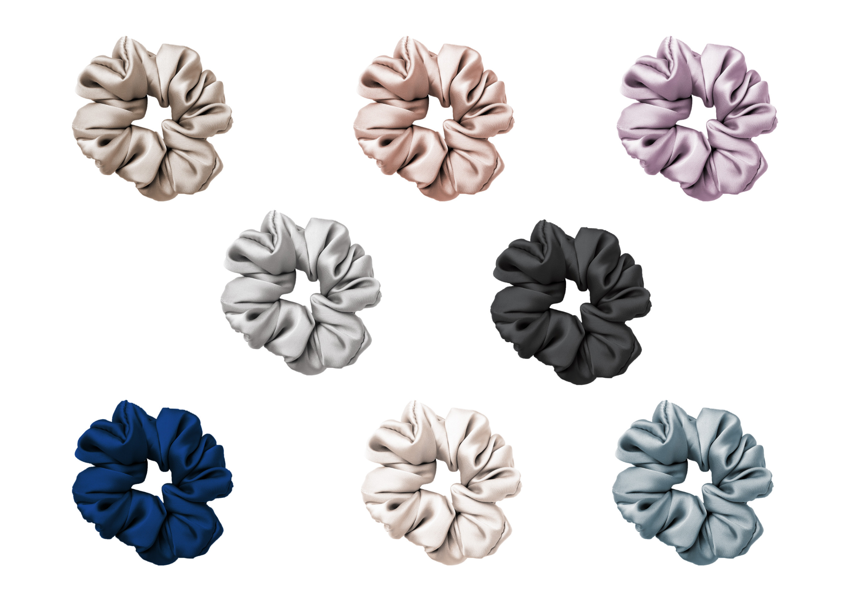 Elastico Capelli In Tinta Unita In Morbida Seta Scrunchies Per Capelli Crespi 