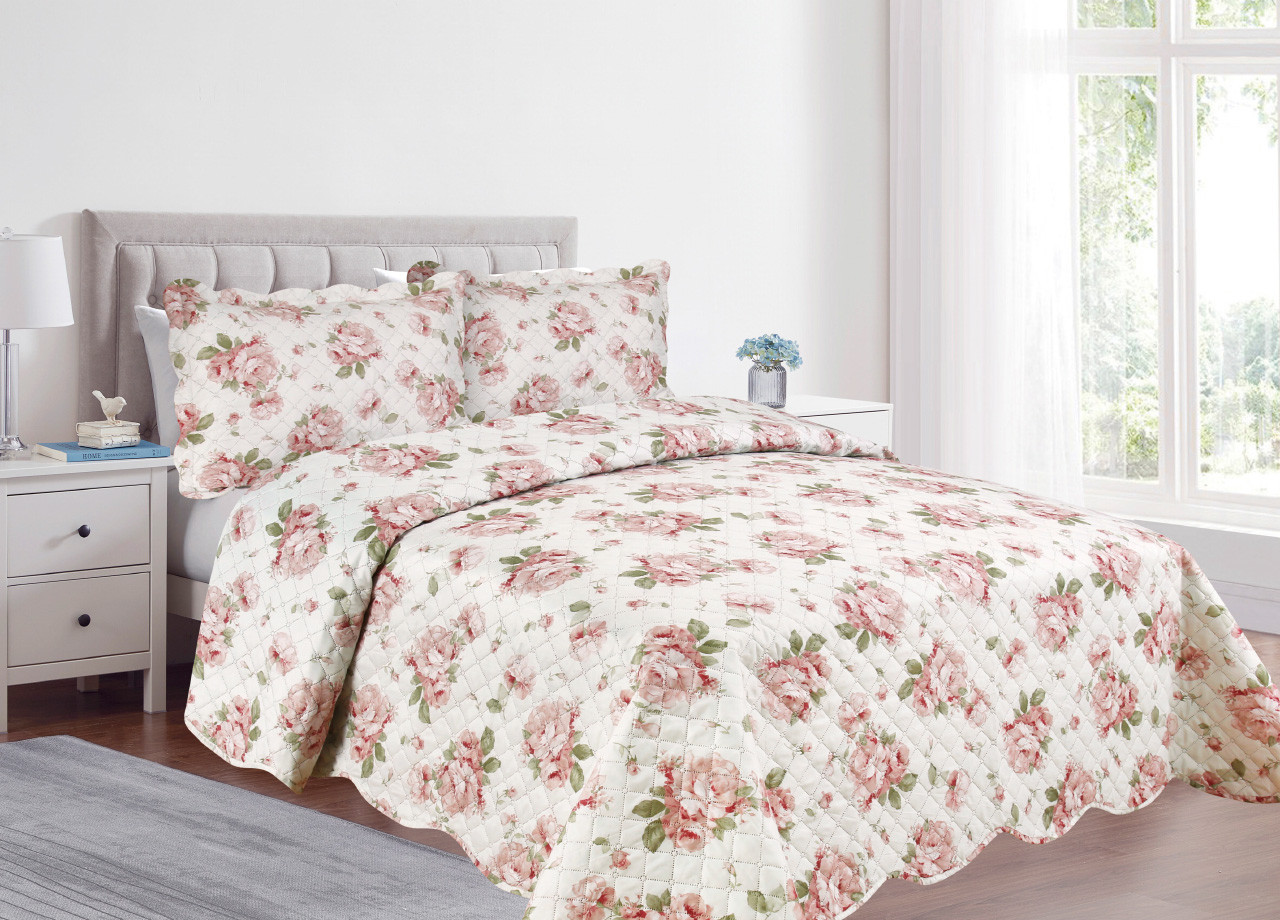 Trapuntino Leggero 100gr Estivo Copriletto Trapuntato Modello Pinsonic Rose