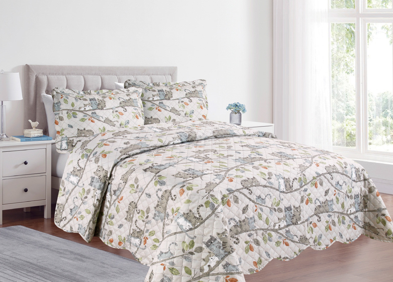 Trapuntino Leggero 100gr Estivo Copriletto Trapuntato Modello Pinsonic Gatti Family