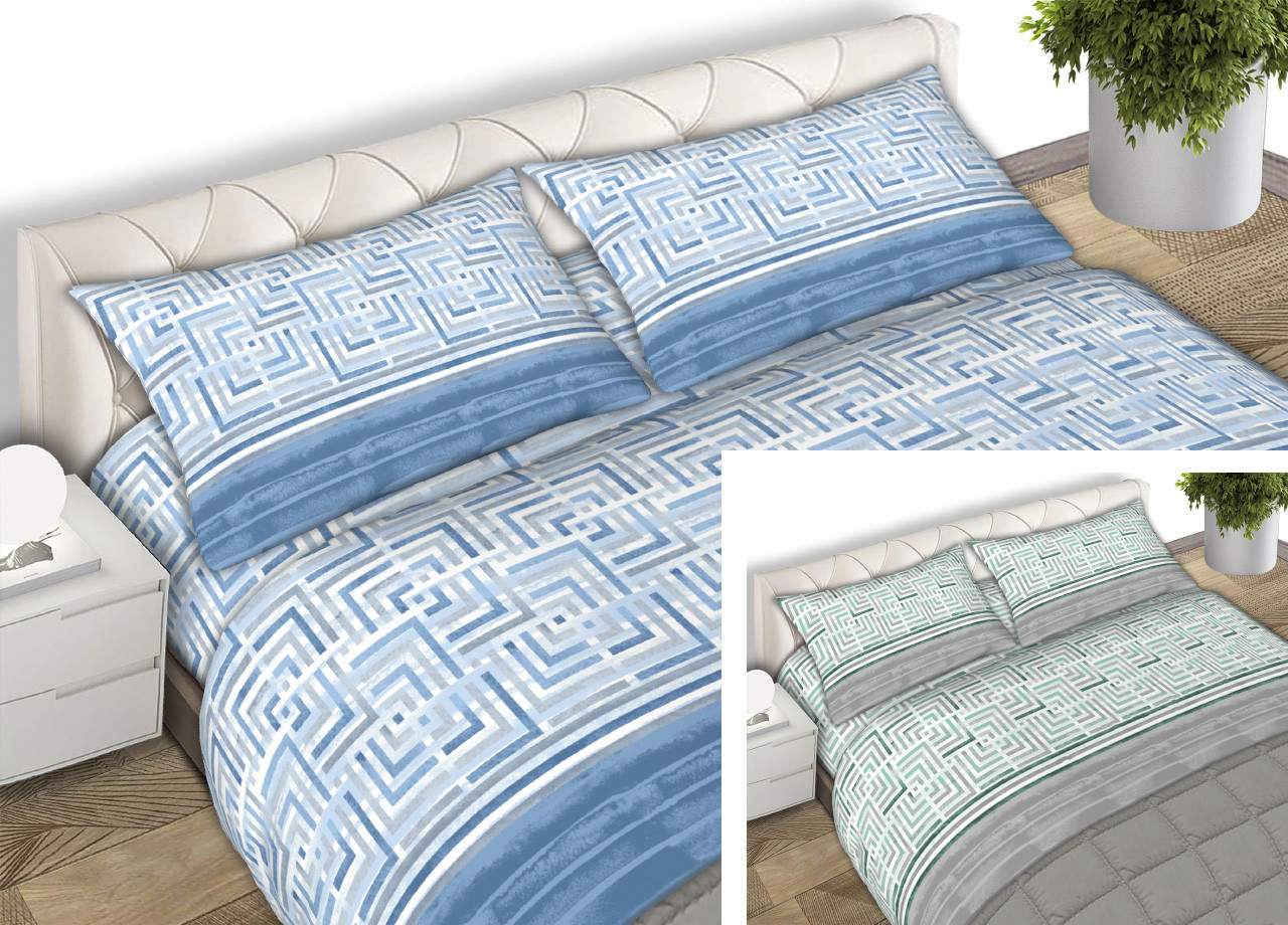 Parure Completo Lenzuola Puro Cotone Modello CN Lab Made In Italy