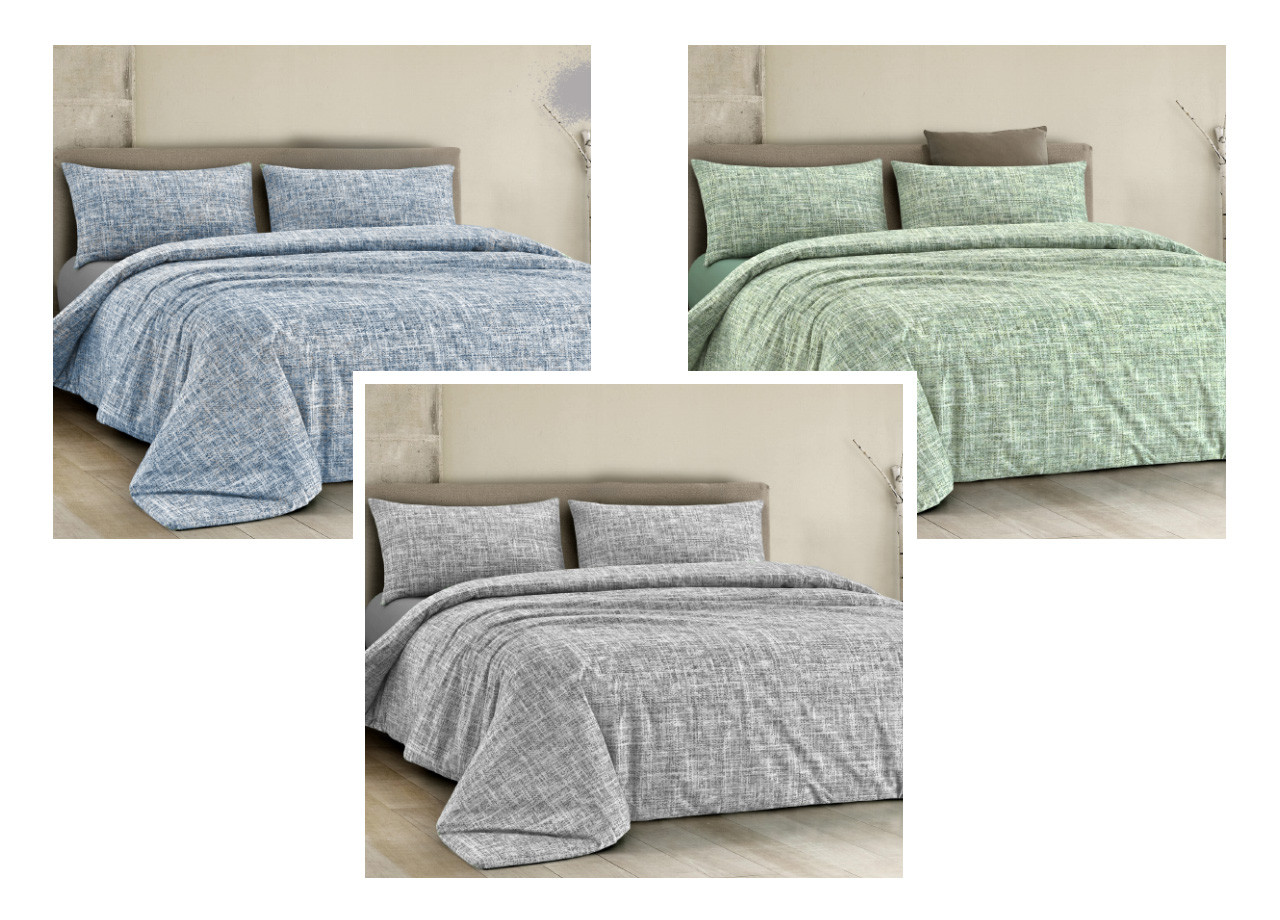 Parure Copripiumino Sacco Letto Puro Cotone Modello Canva LT