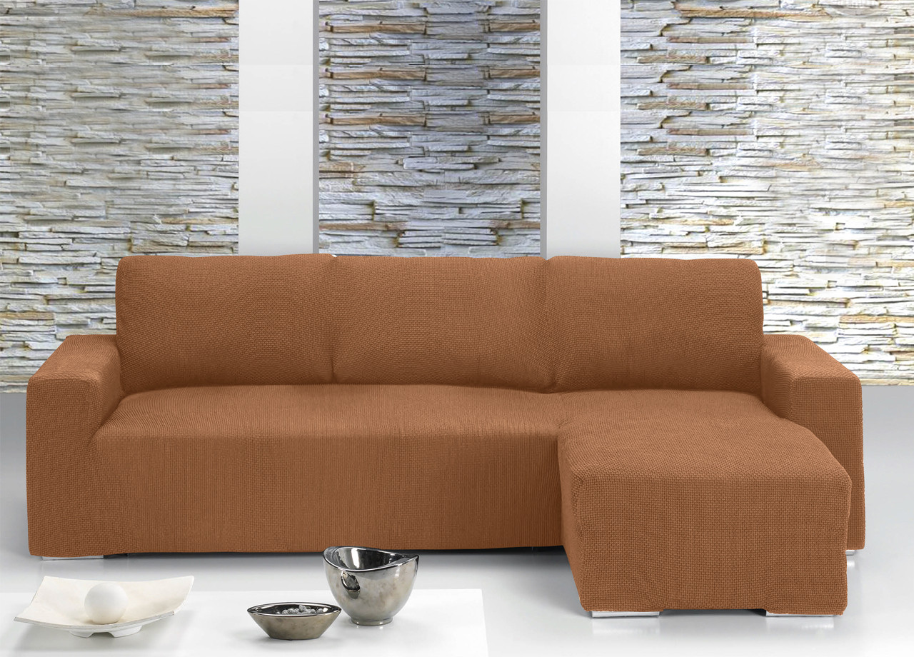 Copridivano Per Divani Con Penisola Chaise Longue Arancio