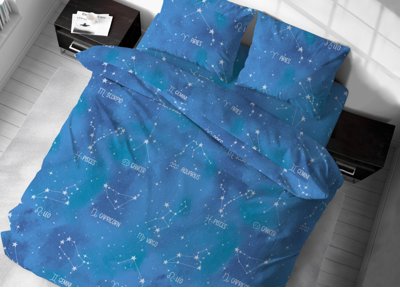 Parure Sacco Copripiumino Letto In Puro Cotone Modello Zodiaco GI Made Italy