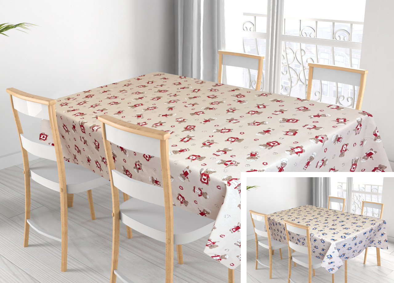 Tovaglia Copritavolo Puro Cotone Made Italy Modello Orsetto Chef RP