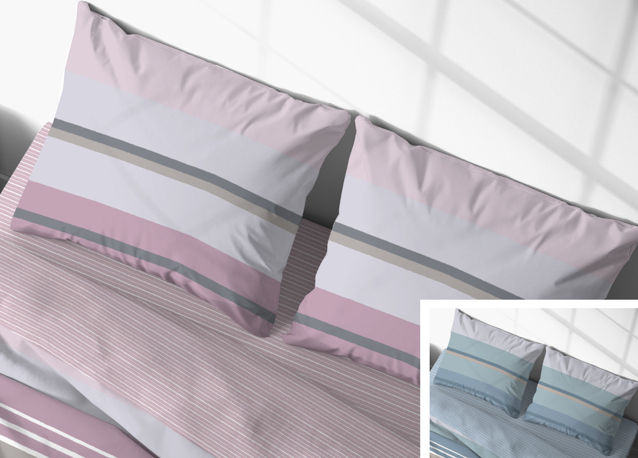 Set 2 Federe Clip Laterali Cuscino Letto In 100% Cotone Modello Scia