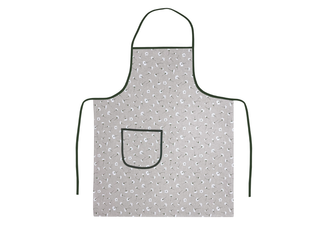 2 Pezzi Grembiule Cucina Grill Con Tasche Modello Margheritine Fantasia Margherite