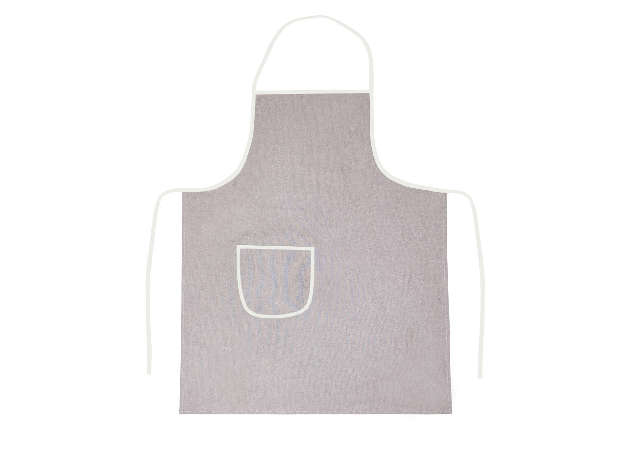 2 Pezzi Grembiule Cucina Grill Con Tasche Modello Tinta Unita Beige Fantasia Tinta Unita