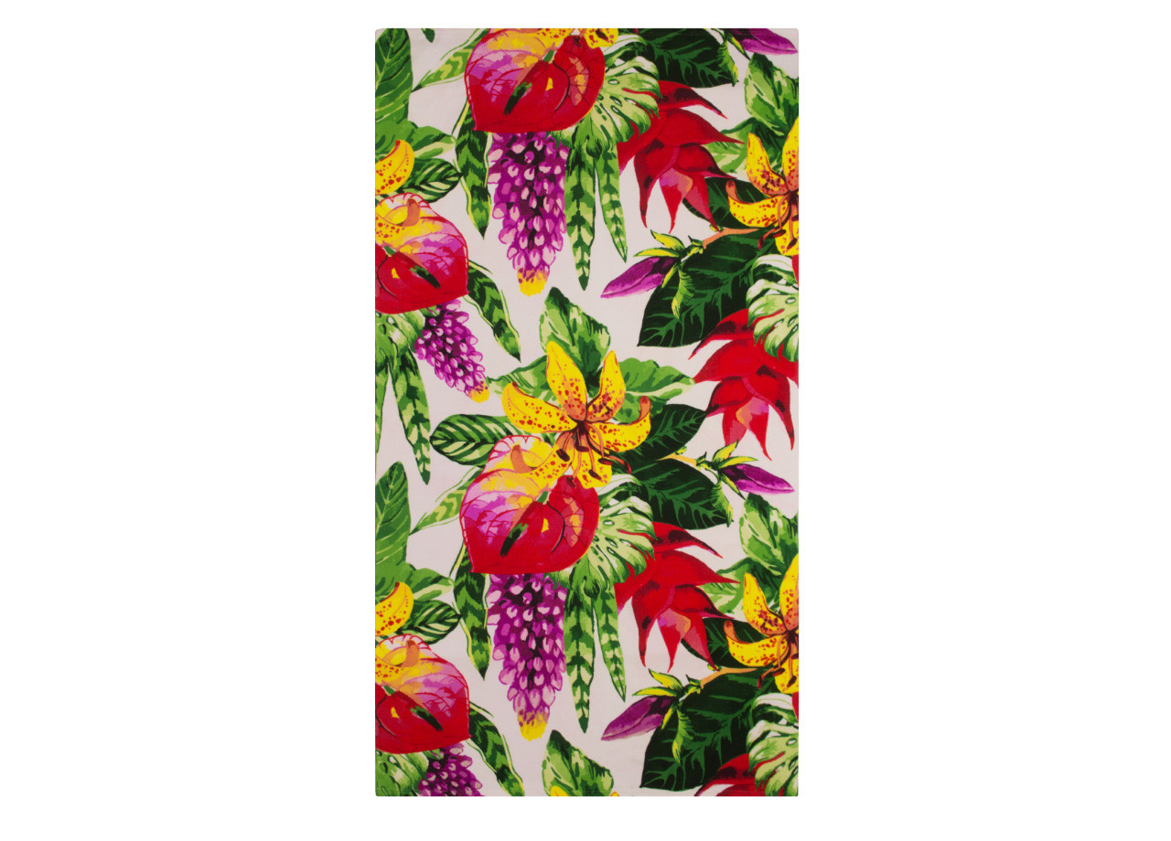 Telo Mare Spiaggia Asciugamano Grande 100x180cm Spugna Maui Flower D15