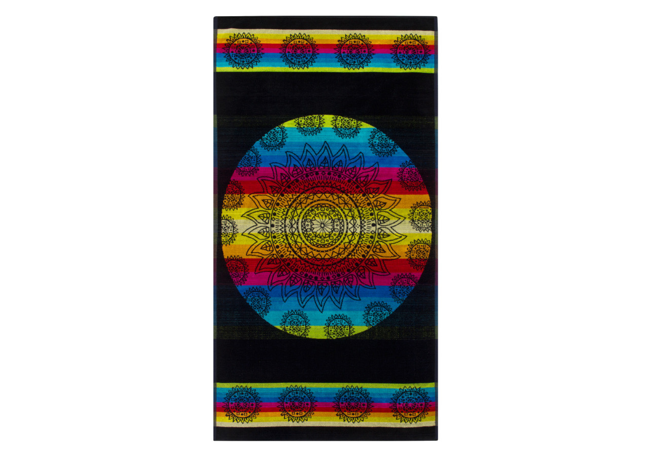 Telo Mare 90x165 Spiaggia Piscina Spugna Jacquard Modello Mandala