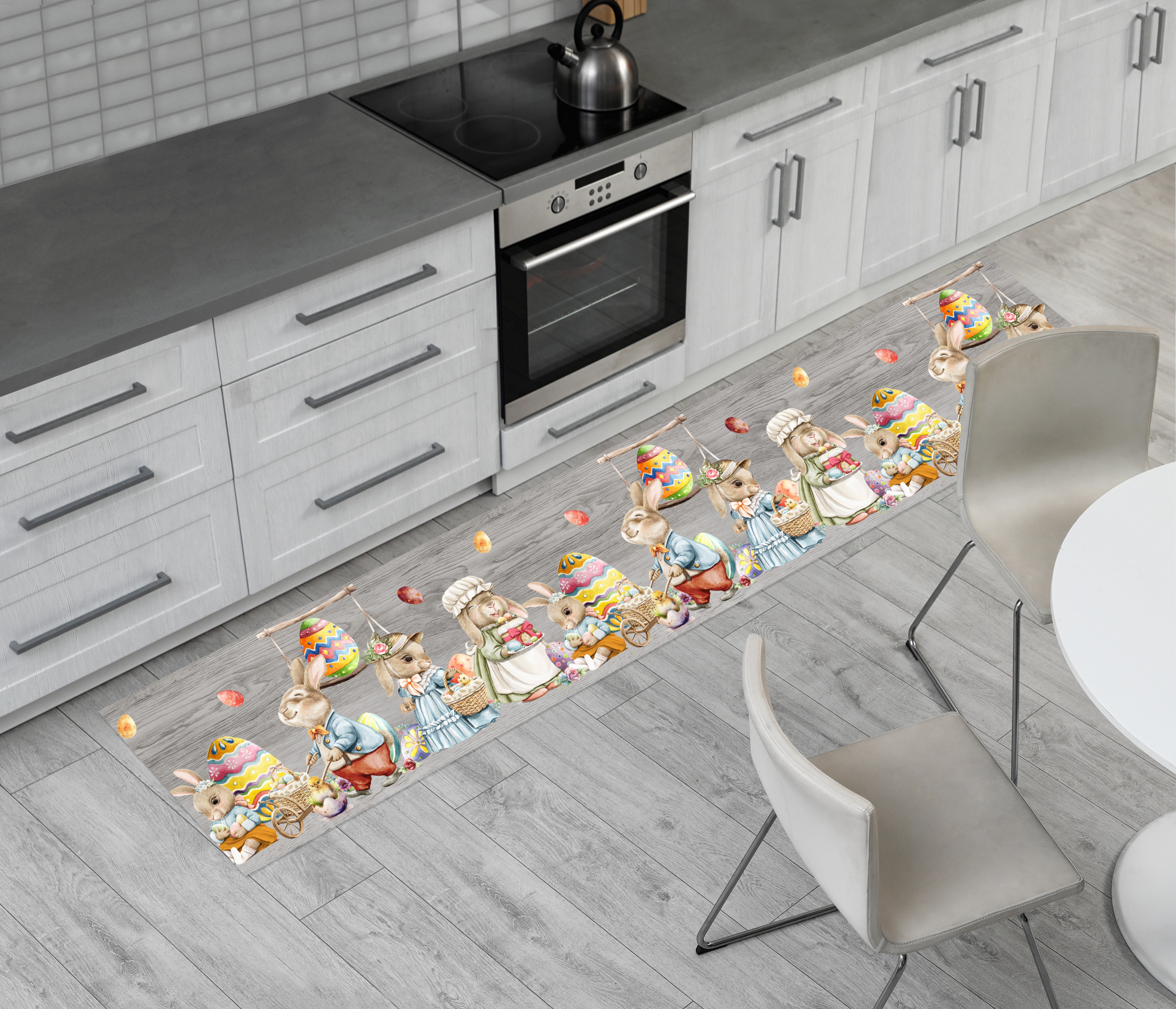 Tappeto Pasqua Runner Cucina Antiscivolo Passatoia Fantasia Bunny Easter