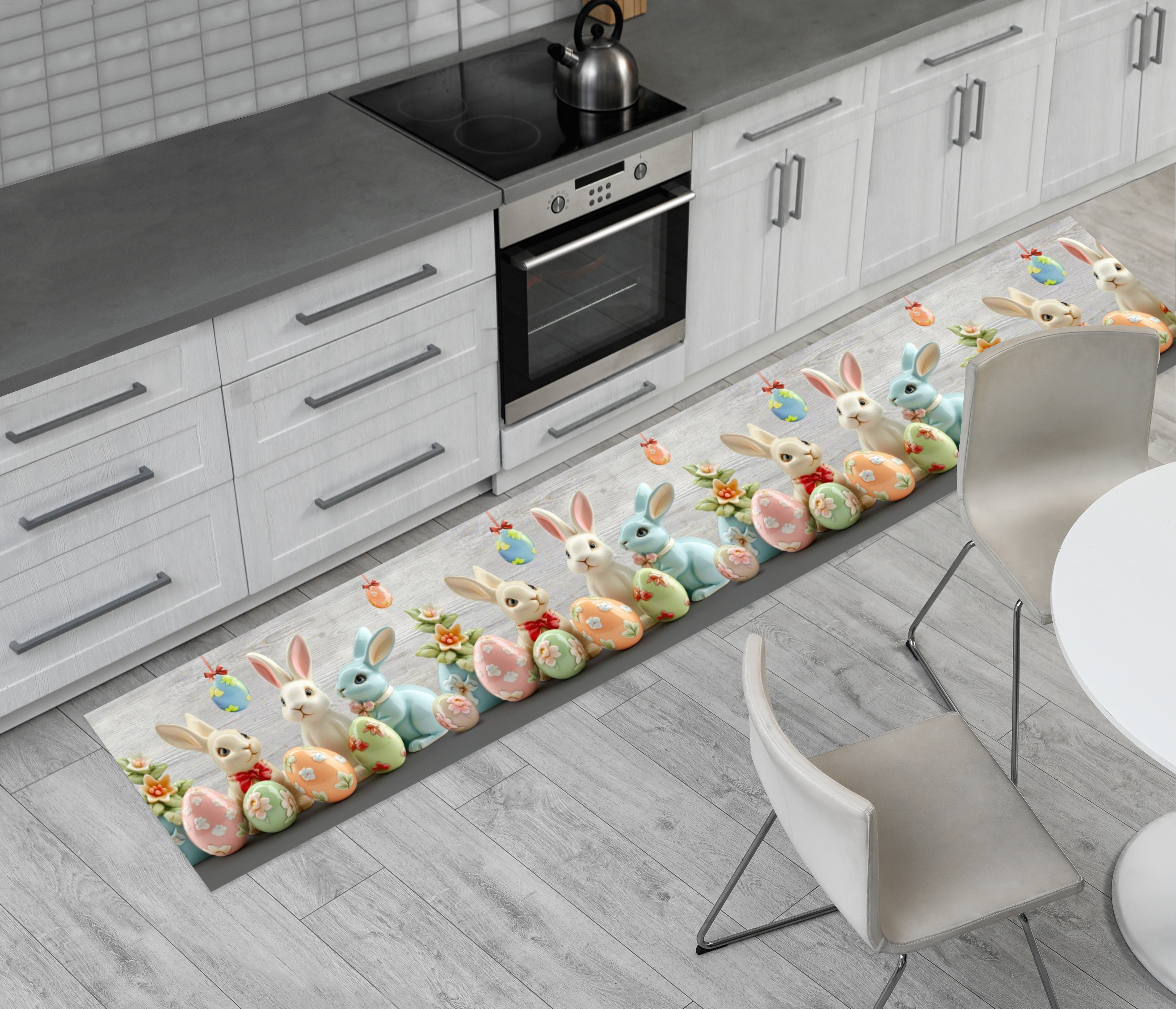 Tappeto Pasqua Runner Cucina Antiscivolo Passatoia Fantasia Rabbit Easter