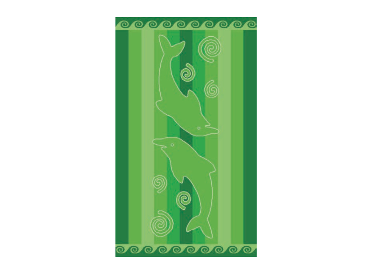 Telo Mare Jacquard in Morbida Spugna Fantasia Dolphin Weaves Verde