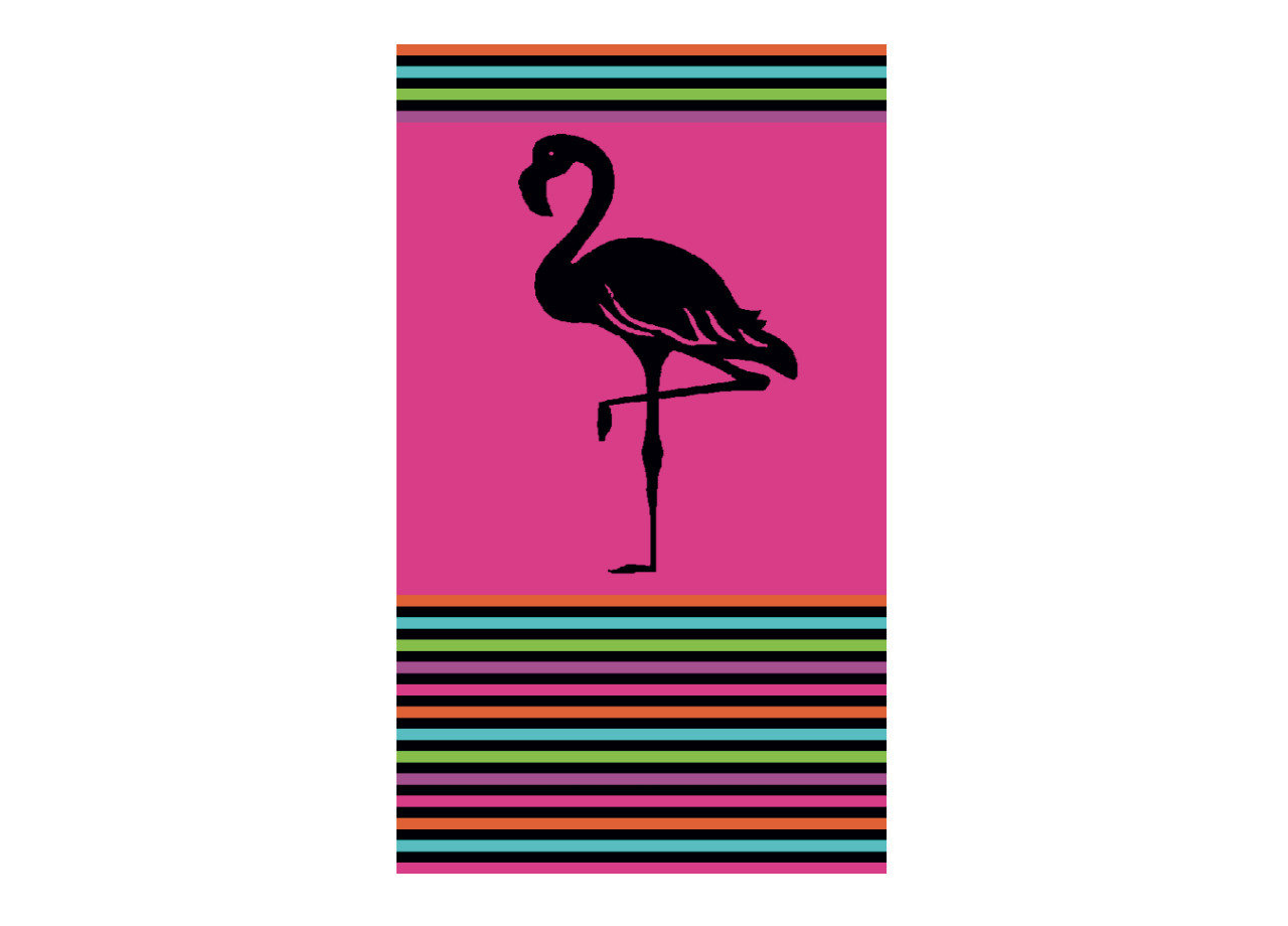 Telo Mare Jacquard in Morbida Spugna Fantasia Flamingo Degradè Fucsia