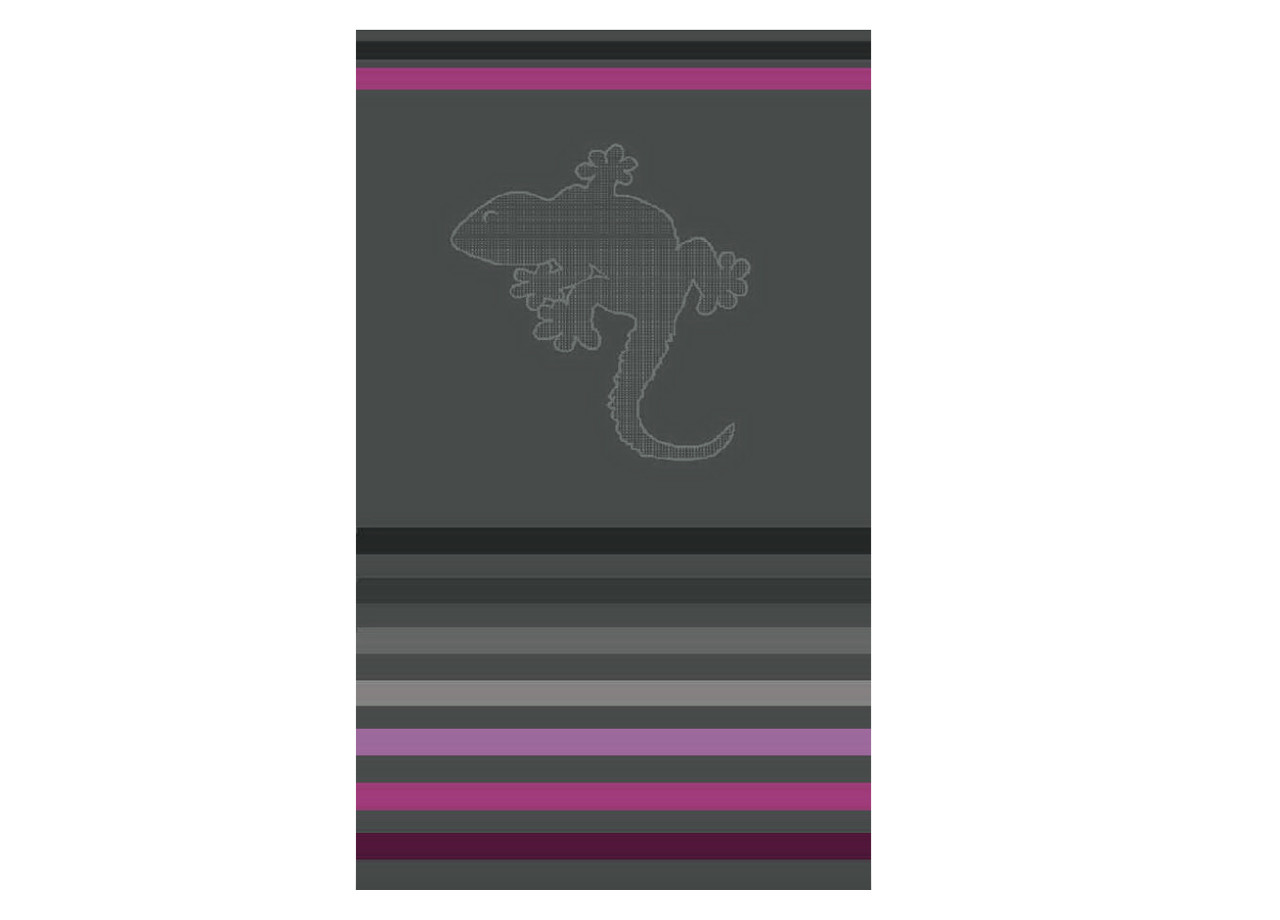 Telo Mare Jacquard in Morbida Spugna Fantasia Geko Degradè Grigio-Fucsia