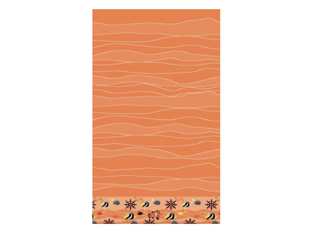 Telo Mare Jacquard in Morbida Spugna Fantasia Nautical Fish Arancio