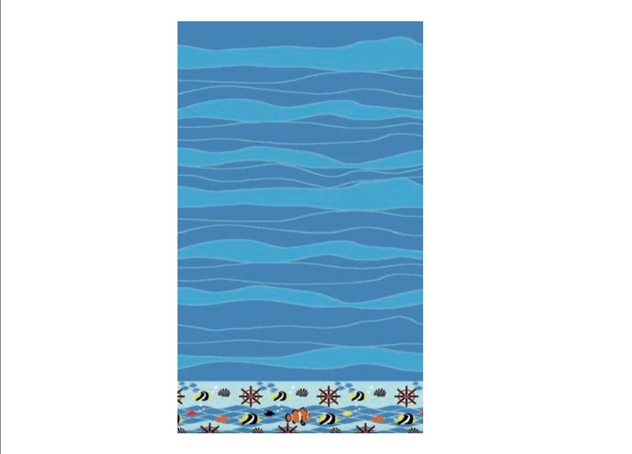 Telo Mare Jacquard in Morbida Spugna Fantasia Nautical Fish Turchese