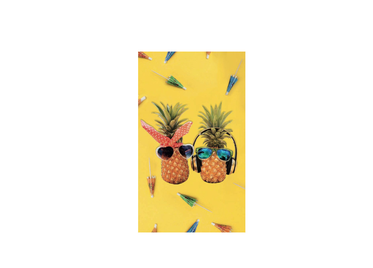 Telo Mare Stampato In Morbida Spugna Disegno Trendy Fruits Ananas