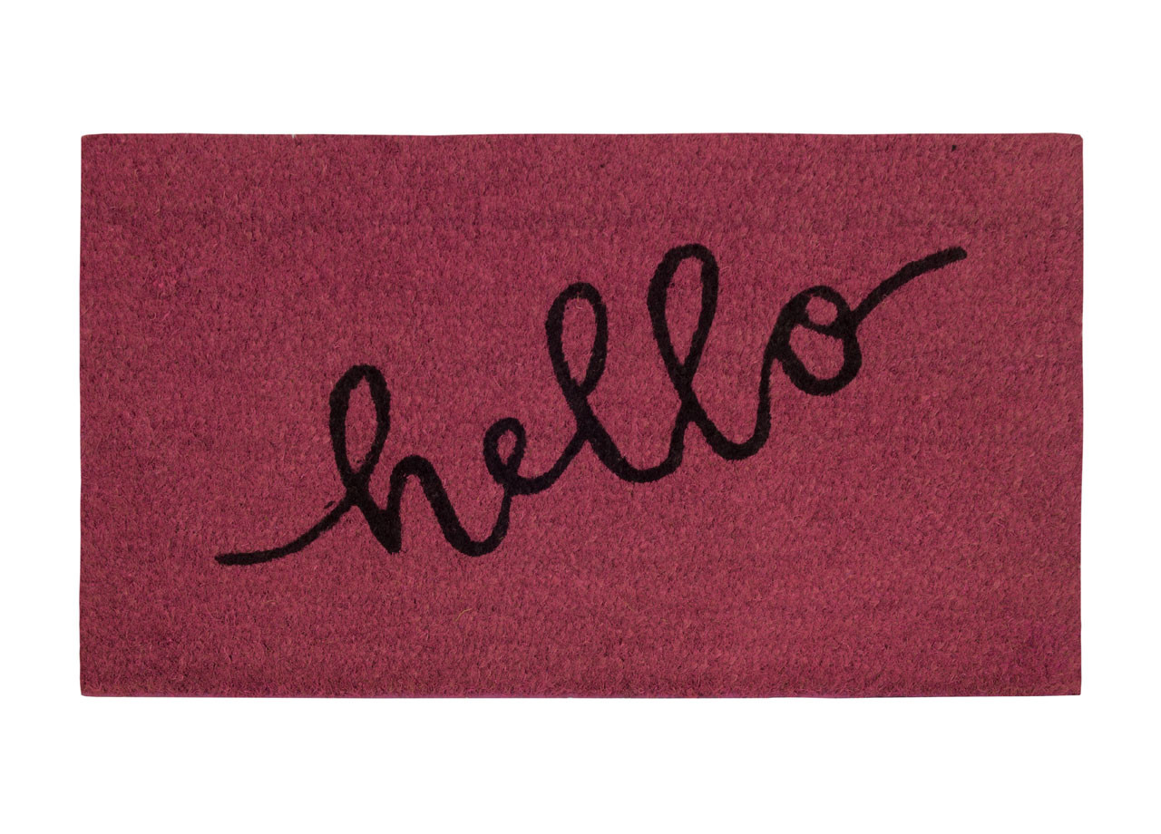 Tappetino Zerbino Cocco Antiscivolo Ingresso Casa Fantasia Fortuna Hello Rosa