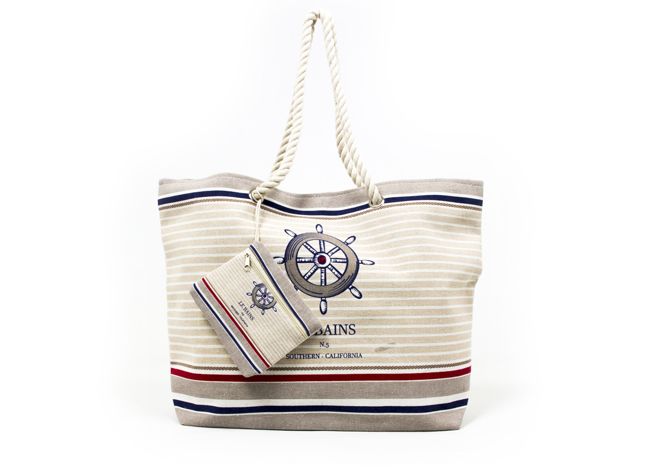 Borsa Mare Grande Beach Spiaggia Piscina Fantasia Rope And Sheel Timone