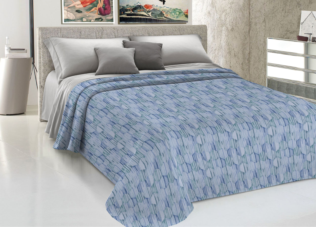 Copriletto Leggero Estate Piquet Puro Cotone Made Italy Modello Alveo