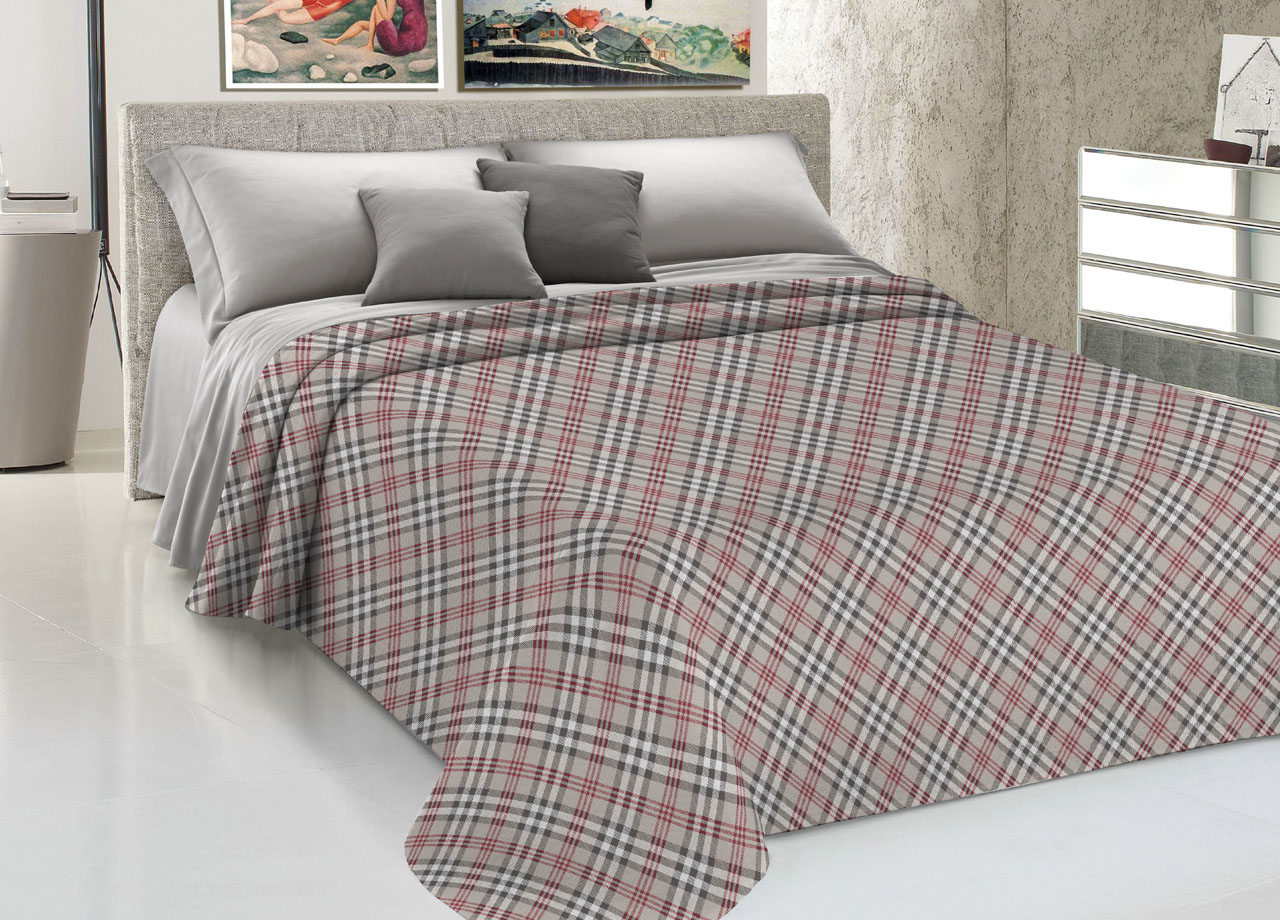 Copriletto Estate Tessuto Piquet Puro Cotone Made Italy Modello Scotty