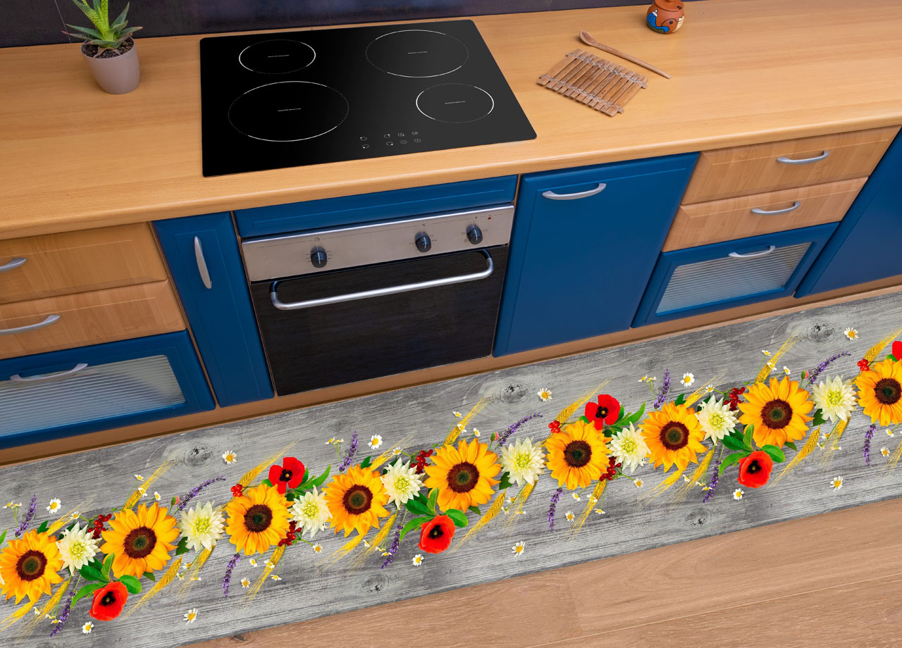Tappeto Runner Cucina Antiscivolo Passatoia Fantasie Varie Floreal Estate